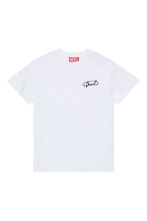 white cotton tshirt DIESEL KIDS | J025260CATMK100